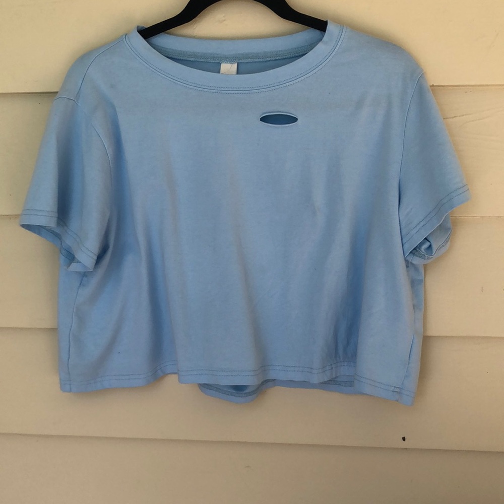 blue crop top